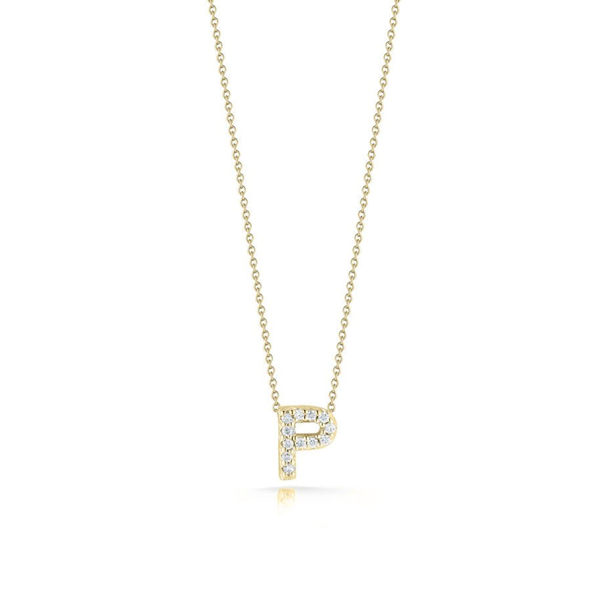 Roberto Coin 18K Yellow Gold Tiny Treasures Diamond P Necklace