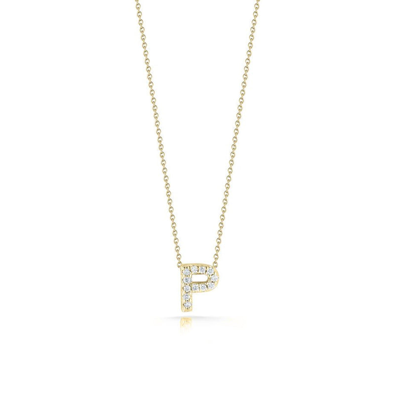 Roberto Coin 18K Yellow Gold Tiny Treasures Diamond P Necklace