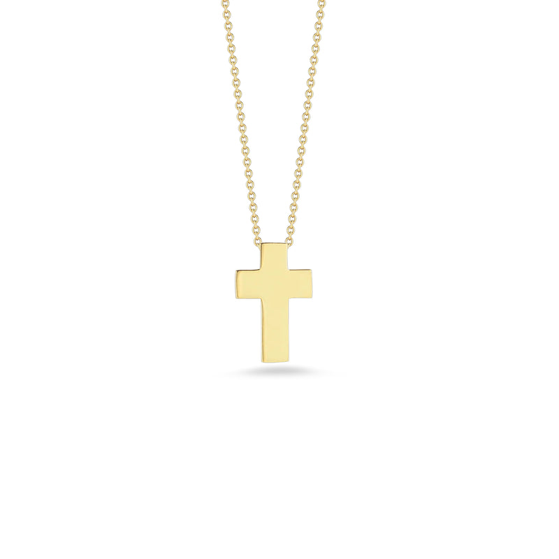 Roberto Coin 18K Yellow Gold Tiny Treasures High Polished Cross Necklace