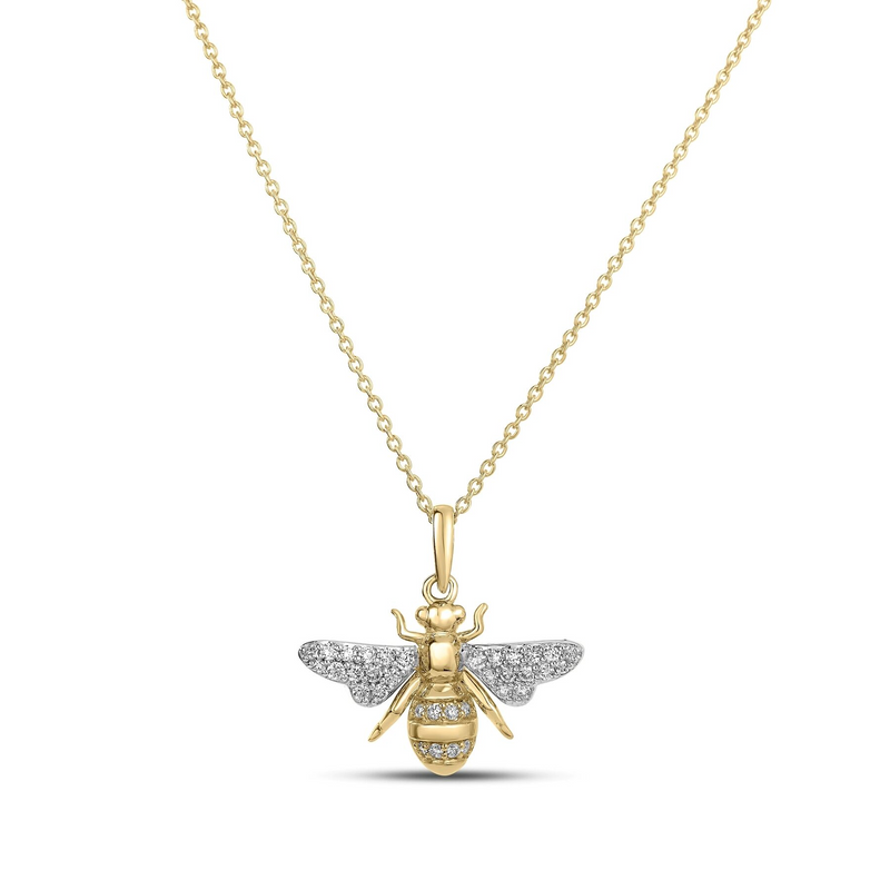 Roberto Coin 18K Yellow & White Gold Tiny Treasures Bumble Bee Diamond Necklace