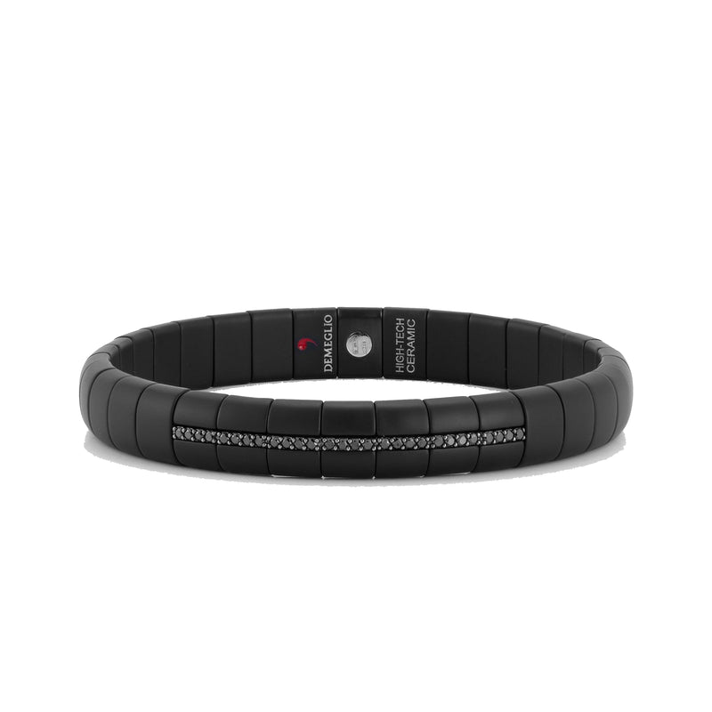 Roberto Demeglio Pura Black Diamond Link Black Ceramic Bracelet