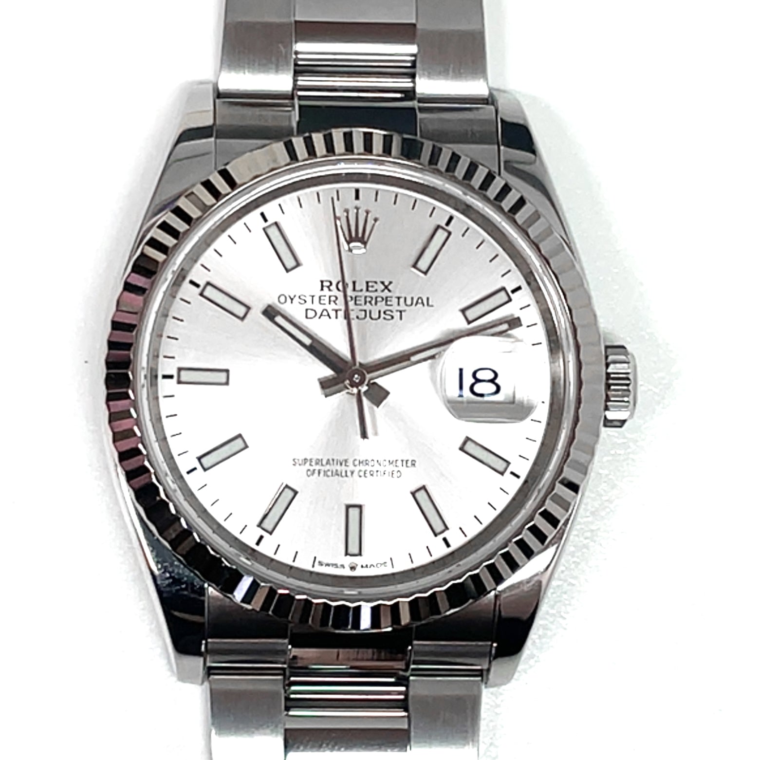 Rolex oyster oysterseel perpetual datejust silver dial 36mm watch img1