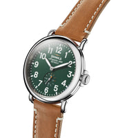 Shinola 41mm Runwell Green Dial Maple Aniline Leather Watch - NAGI