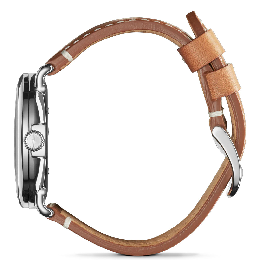 Shinola 41mm Runwell Green Dial Maple Aniline Leather Watch - NAGI