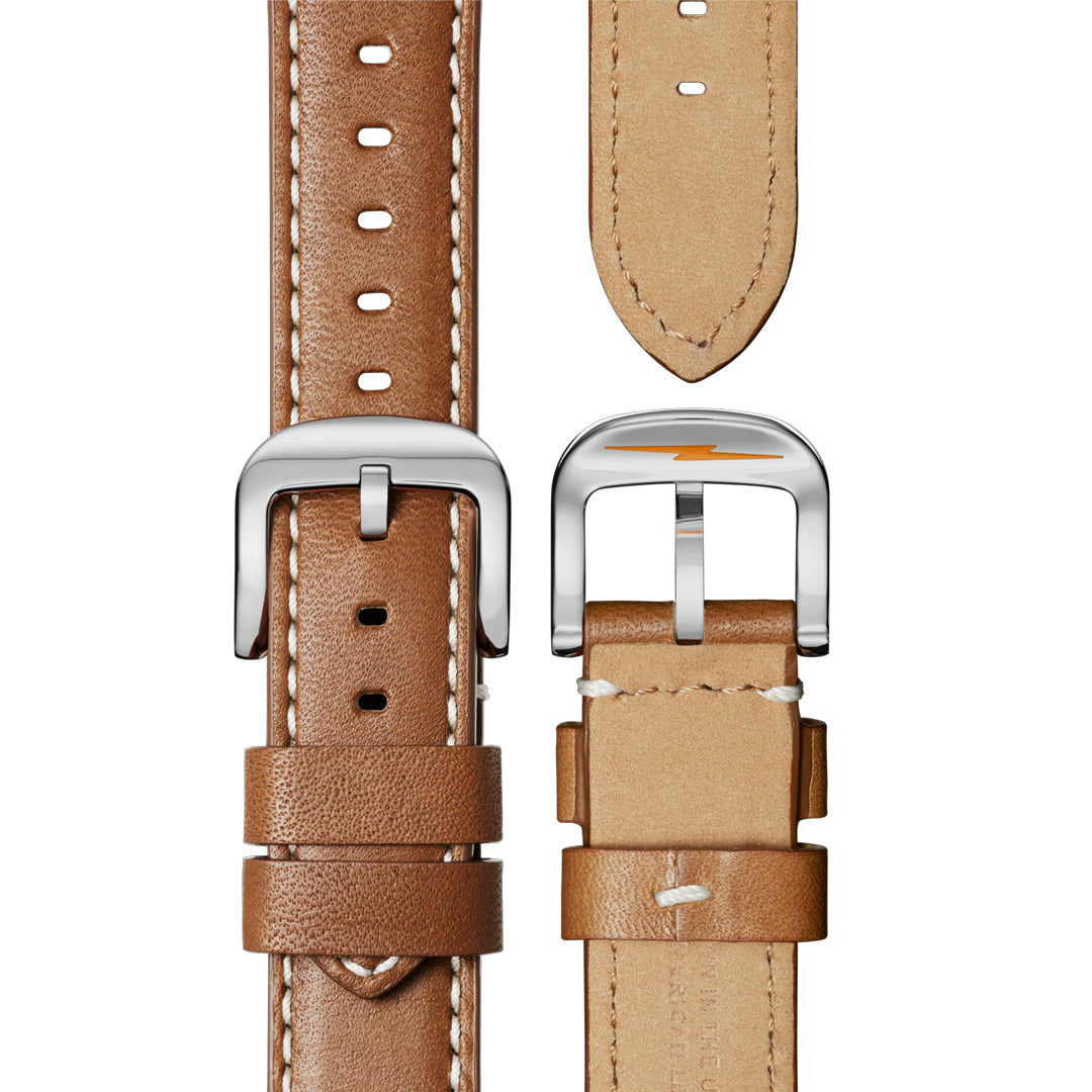 Shinola 41mm Runwell Green Dial Maple Aniline Leather Watch - NAGI