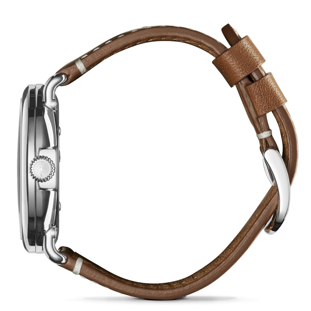 Shinola Runwell White Dial 41MM Tan Leather Watch - NAGI