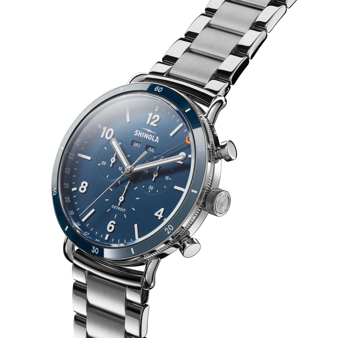 Shinola Canfield Sport Chronograph Midnight Blue Dial 45MM Watch - NAGI