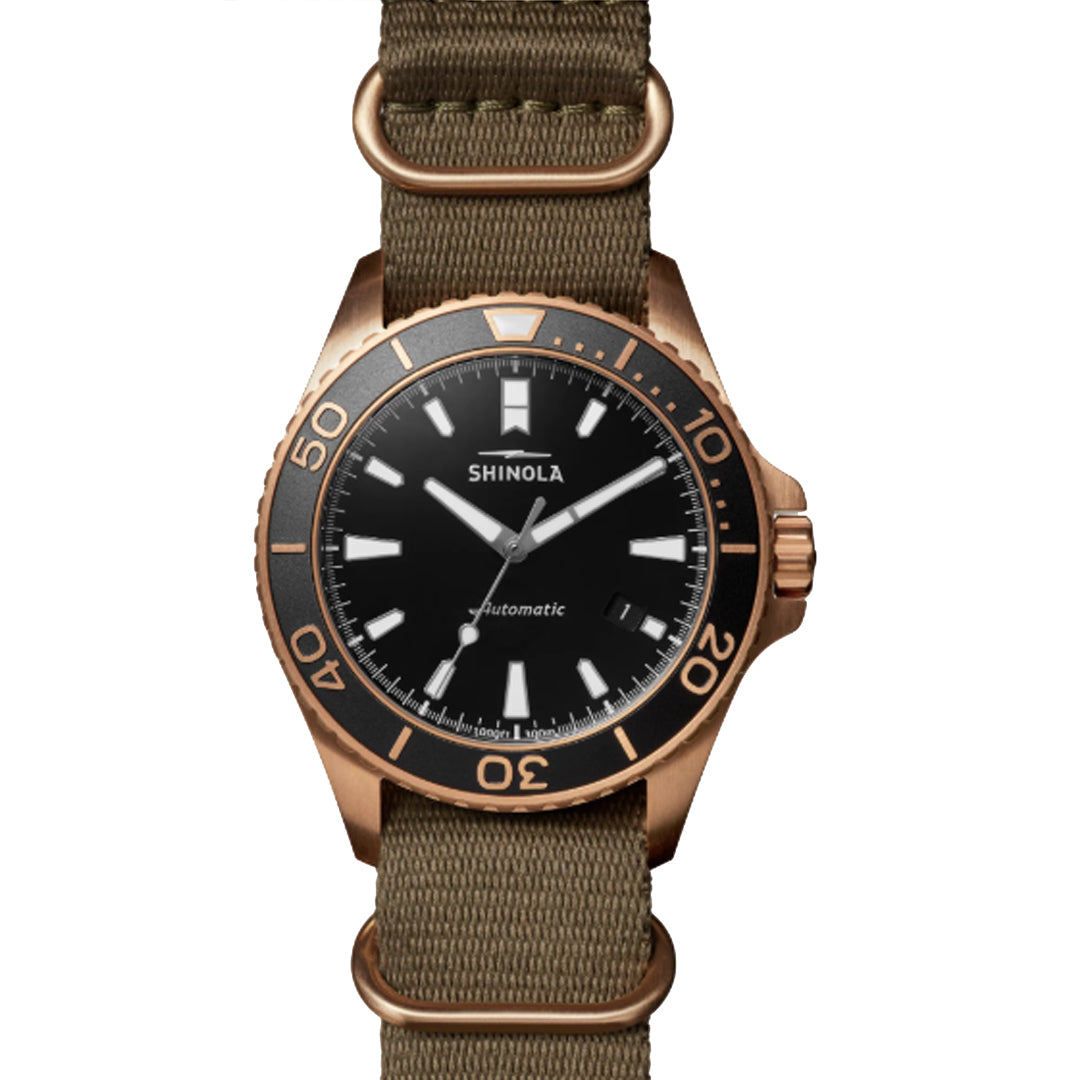 Shinola 43MM Monster Bronze Black Dial Watch - NAGI