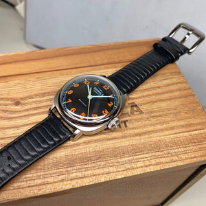 Shinola 39mm The Mechanic Watch Black Dial Original Orange S0120235328