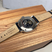 Shinola Mechanic 39mm Black Dial Blue Orange Numerals Watch S0120235330