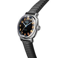 Shinola Mechanic 39mm Black Dial Blue Orange Numerals Watch S0120235330