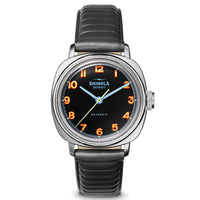Shinola Mechanic 39mm Black Dial Blue Orange Numerals Watch S0120235330