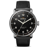 Shinola Canfield Model C56 43MM Black Dial Black Aniline Leather Watch S0120266180 - NAGI