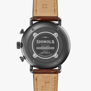 Shinola 45MM Canfield Sport Chronograph Gunmetal Gray Watch S0120283180