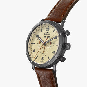 Shinola 45MM Canfield Sport Chronograph Gunmetal Gray Watch S0120283180