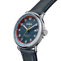 Shinola 43MM Canfield Model C56 Blue Dial and Leather Strap Watch