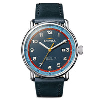 Shinola 43MM Canfield Model C56 Blue Dial and Leather Strap Watch