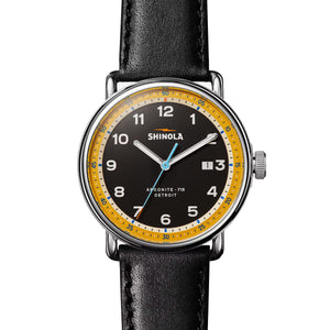 Shinola Canfield Model C56 43mm Black Yellow Dial S0120289683