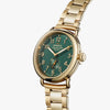 Shinola Runwell 41mm Deep Teal Green Gold Watch S0120291084