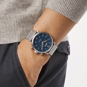 Shinola Canfield Model C56 2 Eye Chrono Quartz 43MM Continental Blue Dial Watch S0120292978