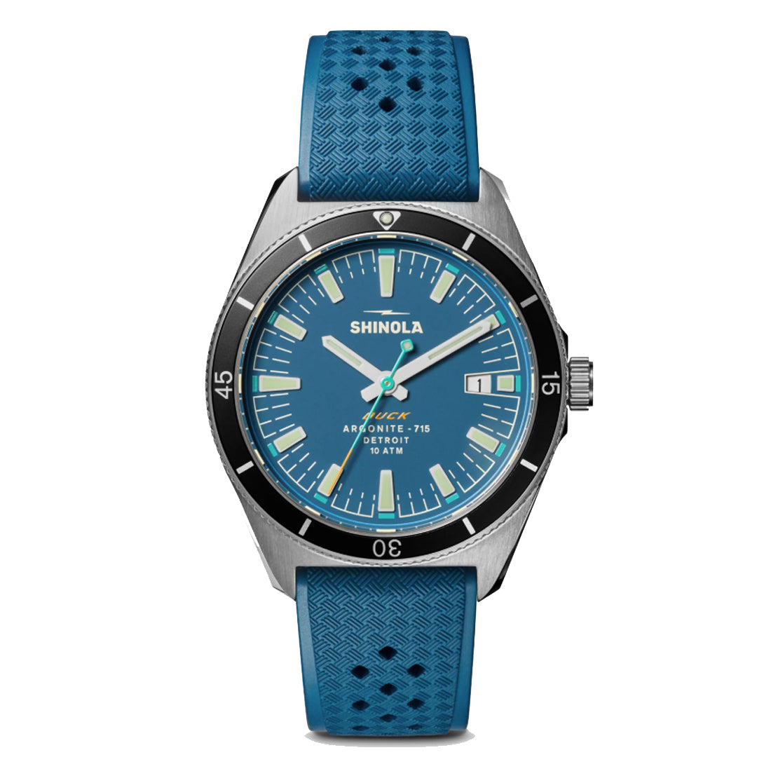 Shinola 40MM Duck Blue Dial and Strap Watch - NAGI