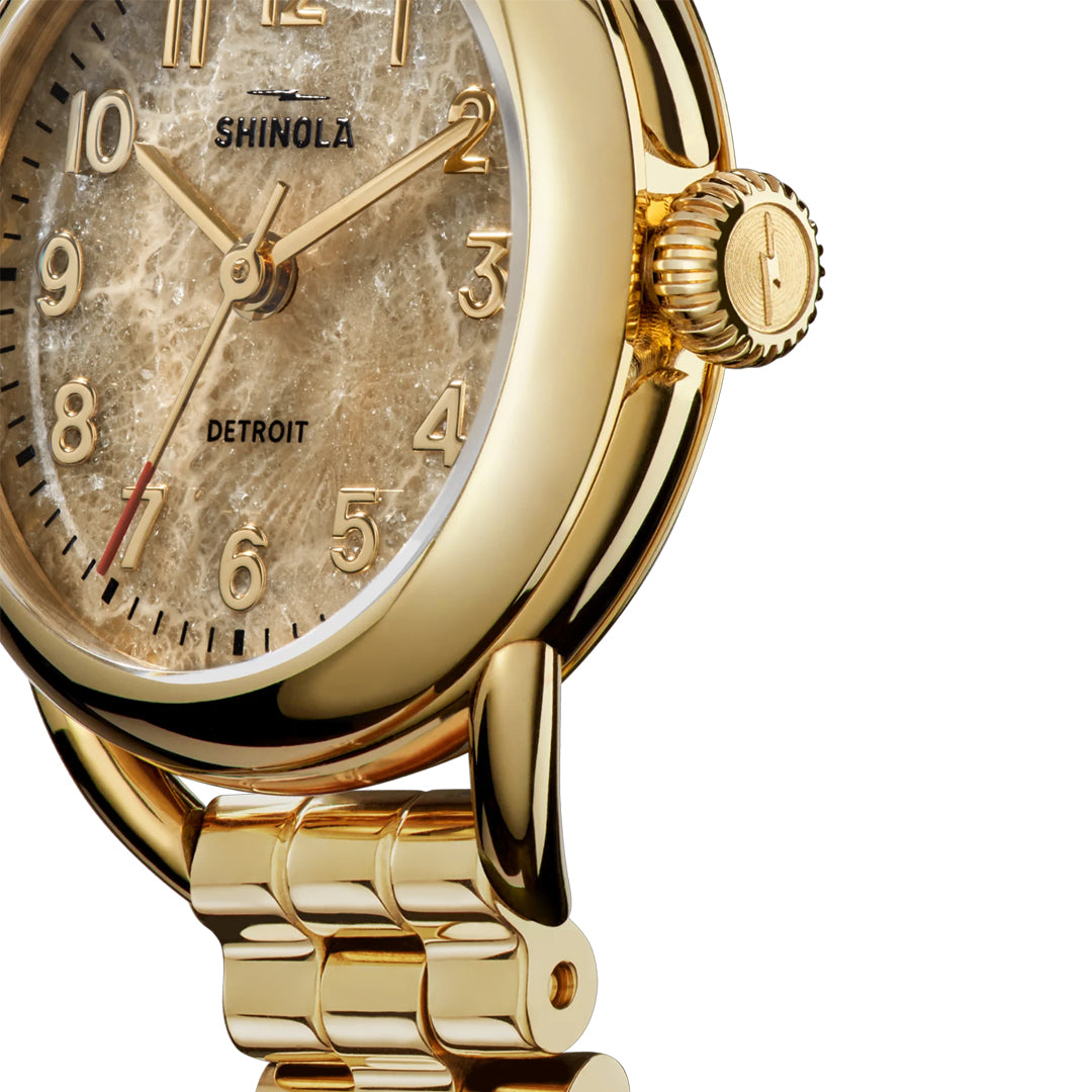 Shinola 25MM Runabout Petosky Dial PVD Gold Watch - NAGI