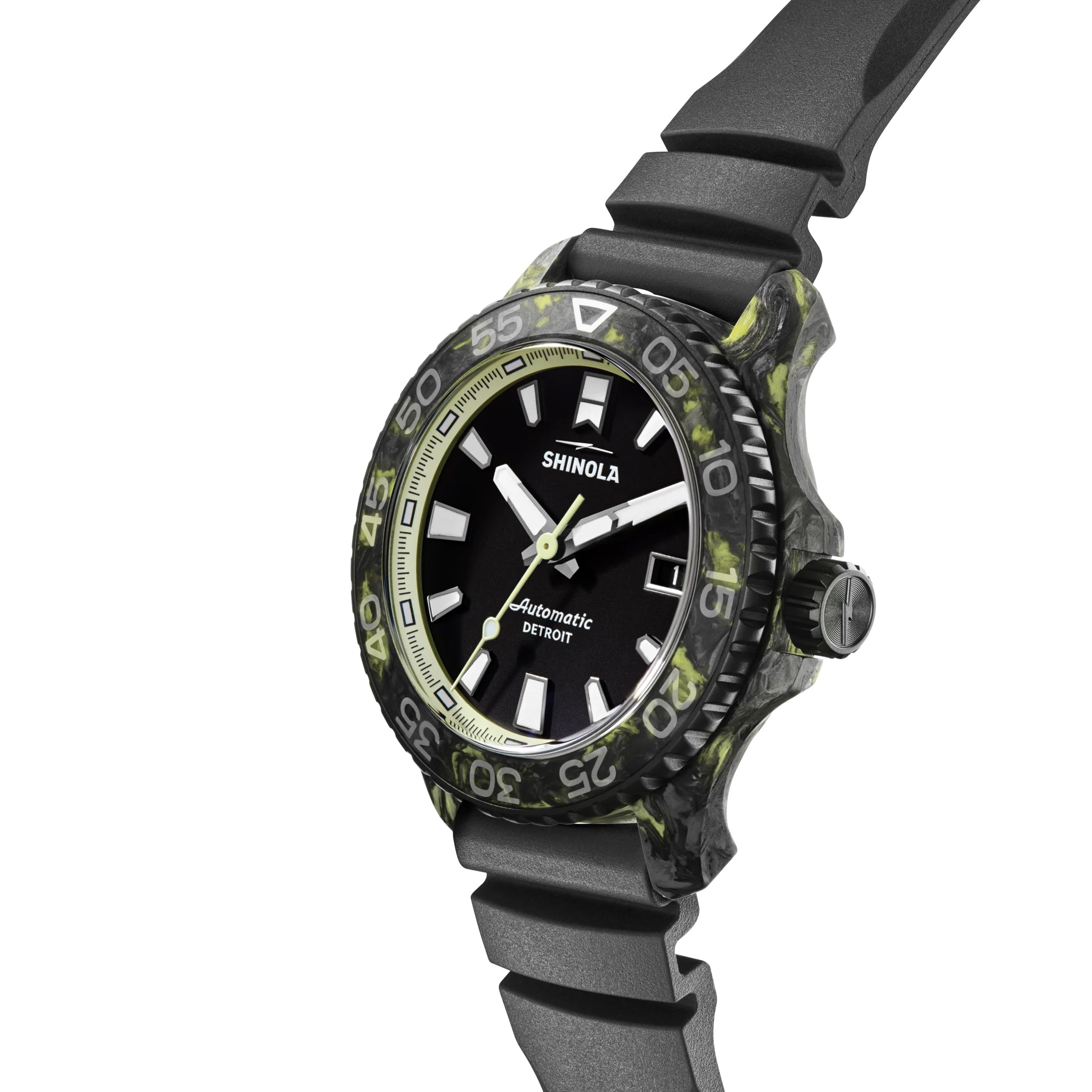 Shinola 45mm Forged Carbon Monster Watch Glow Dark Limited - NAGI