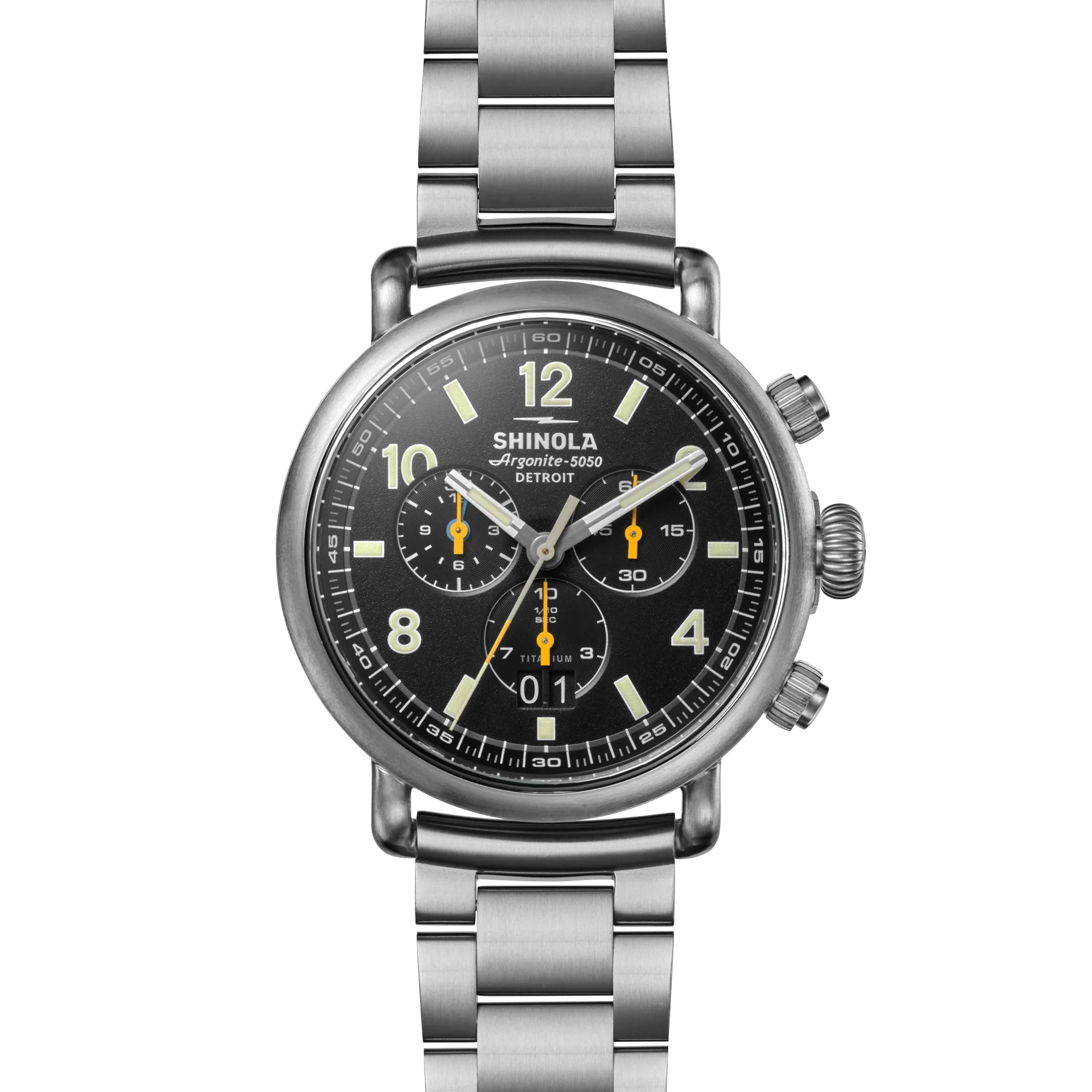 Shinola Runwell Titanium Chronograph West Wind Watch Gift Set with Additional Strap - NAGI