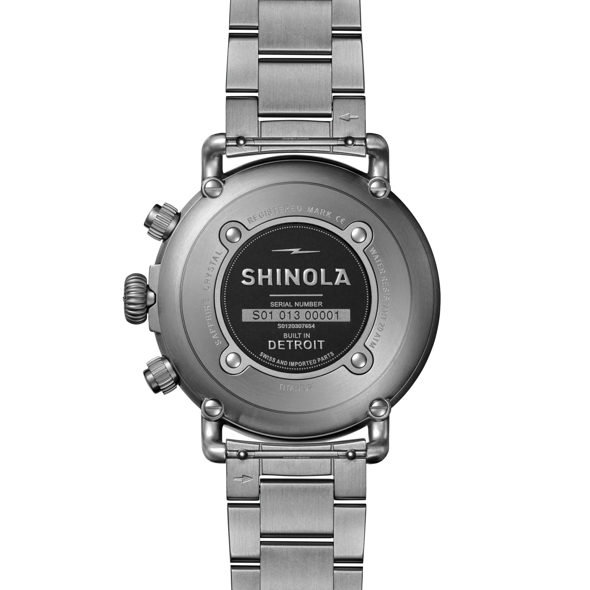 Shinola Runwell Titanium Chronograph West Wind Watch Gift Set with Additional Strap