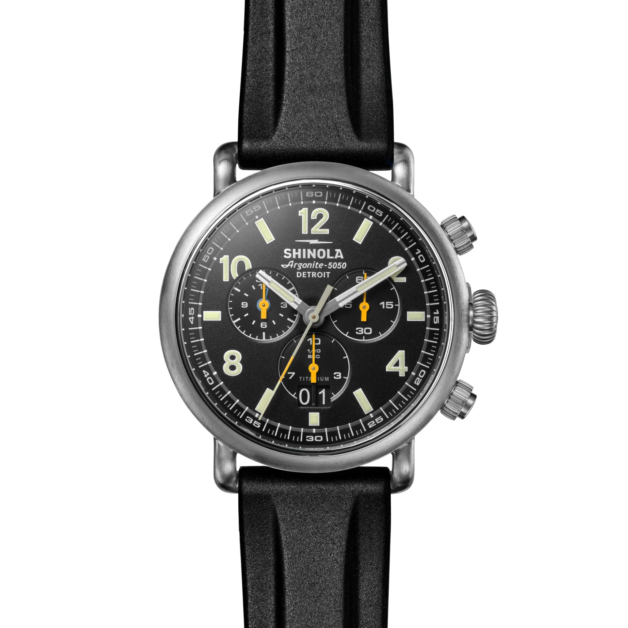 Shinola Runwell Titanium Chronograph West Wind Watch Gift Set with Additional Strap - NAGI