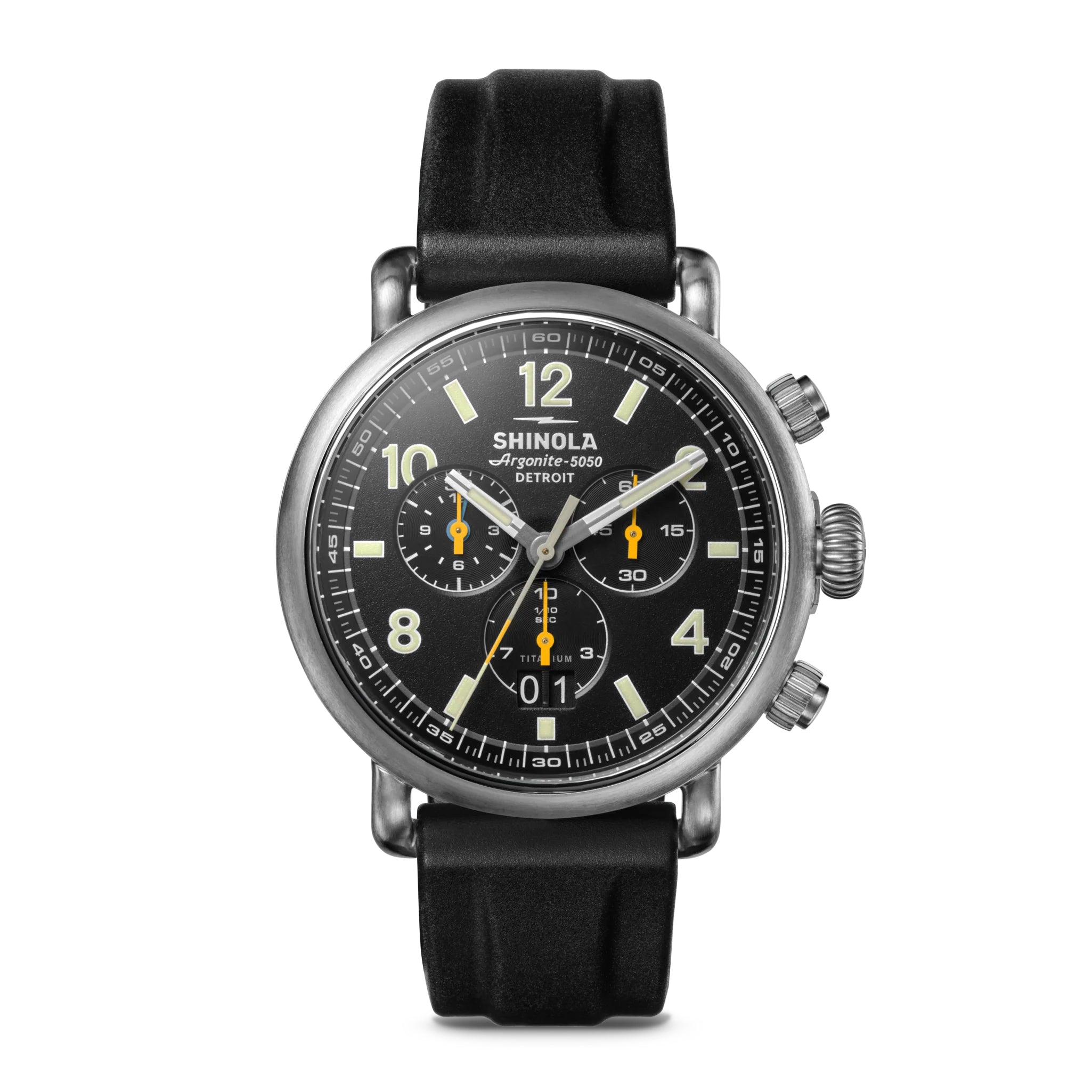 Shinola Runwell Titanium Chronograph West Wind Watch Gift Set with Additional Strap - NAGI