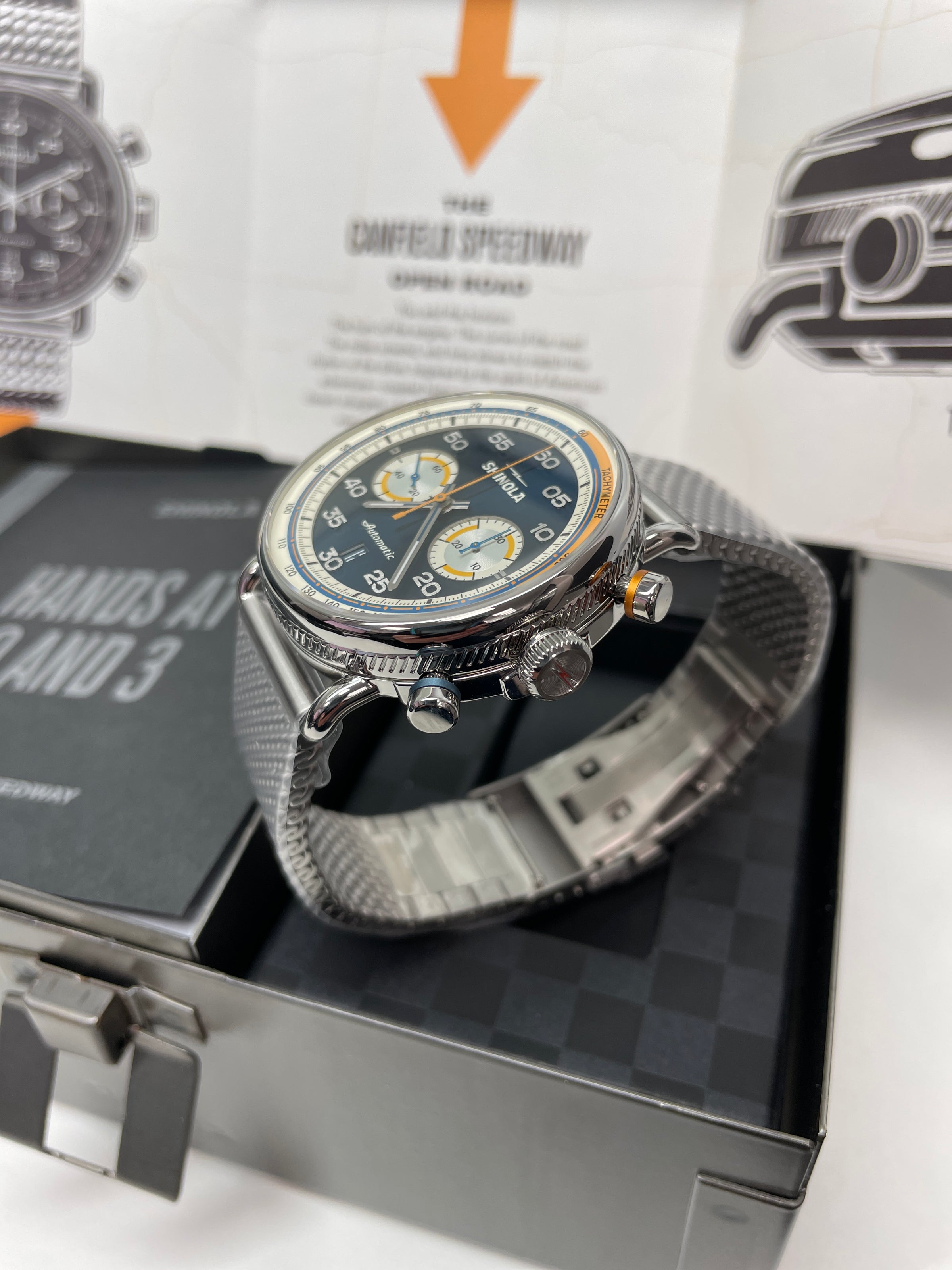 Shinola 44MM Canfield Speedway Open Road Automatic Chronograph Watch