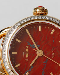 Shinola Gilda Radner Limited Edition Runabout Quartz Red Watch S0120492696