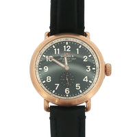 Shinola Runwell 43MM Black Dial Bronze Case Quartz Watch