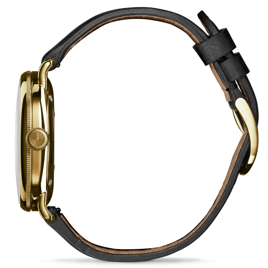 Shinola Canfield 38MM Espresso Black Dial Gold PVD Case Watch - NAGI