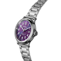 Shinola Runwell 36MM Quartz Purple Sunray Dial Stainless Steel Watch