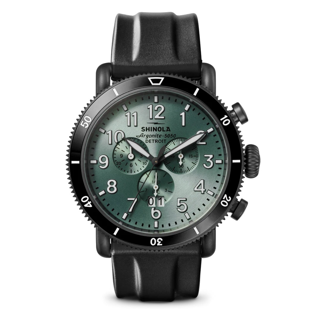 Shinola Runwell Sport Chronograph 48MM Quartz Cypress Green Dial Watch