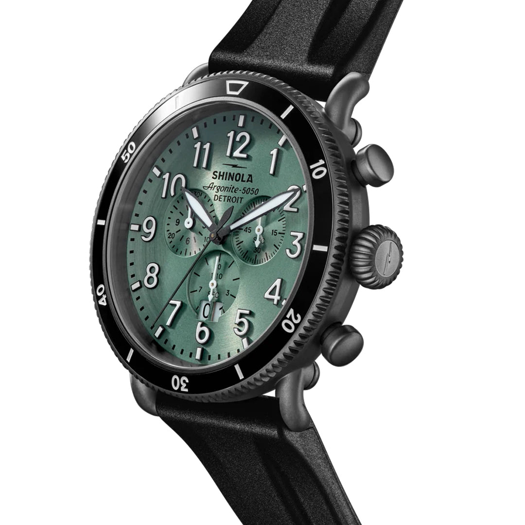Shinola Runwell Sport Chronograph 48MM Quartz Cypress Green Dial Watch