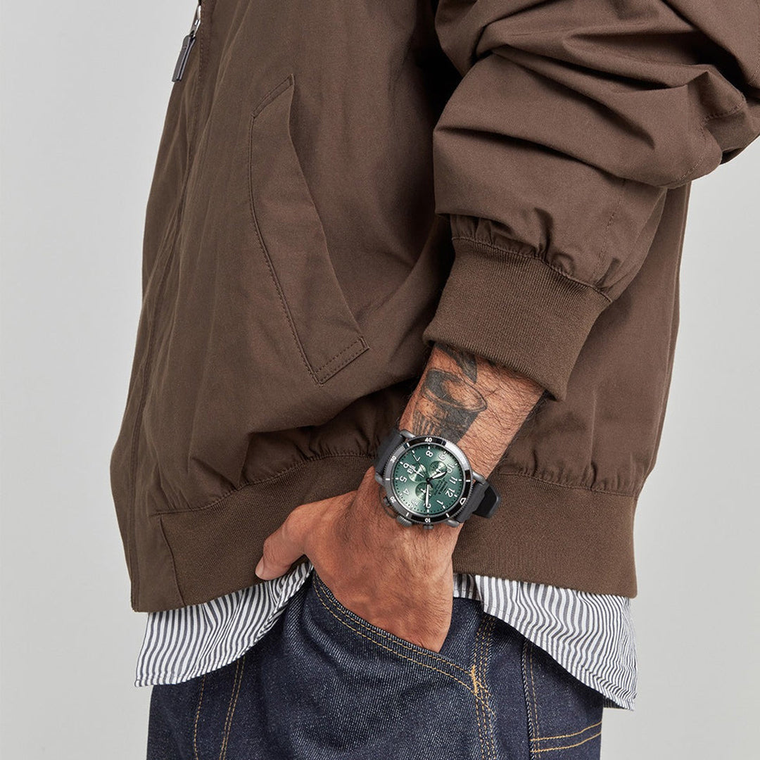 Shinola Runwell Sport Chronograph 48MM Quartz Cypress Green Dial Watch