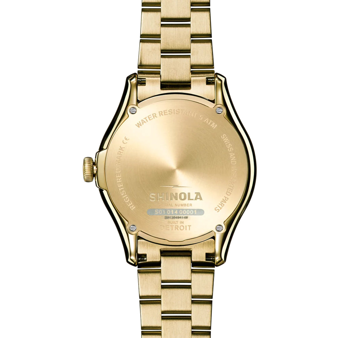Shinola Vinton 38MM Quartz Vapor Gold Dial and PVD Gold Bracelet Watch
