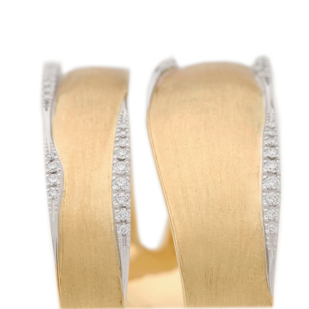 Marco Bicego 18K Yellow Gold Lunaria Split Bangle Bracelet with Pave Diamonds