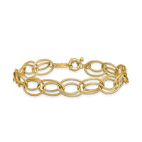 14K Yellow Gold Fancy Oval Link Bracelet
