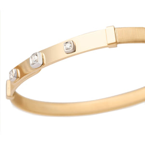 Marco Bicego Masai 18K Yellow Gold Coil and Diamond Bangle Bracelet, Thin