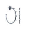 Lika Behar Oxidized Silver Sapphire Hoop Medium SH-E-212-SIOXS-M