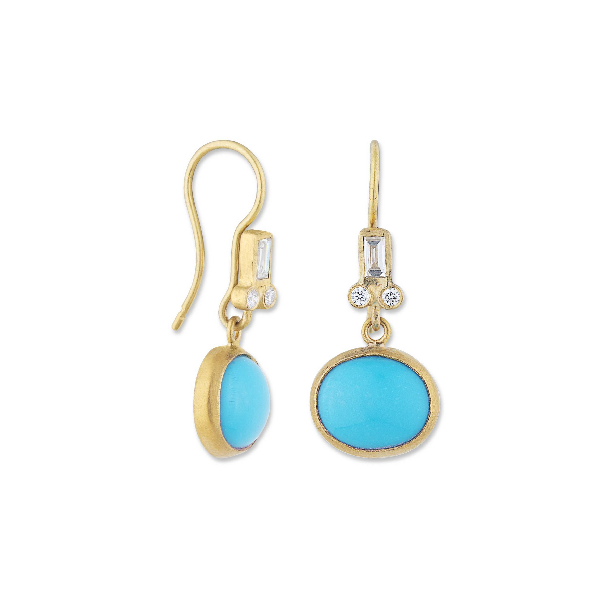 Lika Behar 24K Sleeping Turquoise "Sloane" Earrings