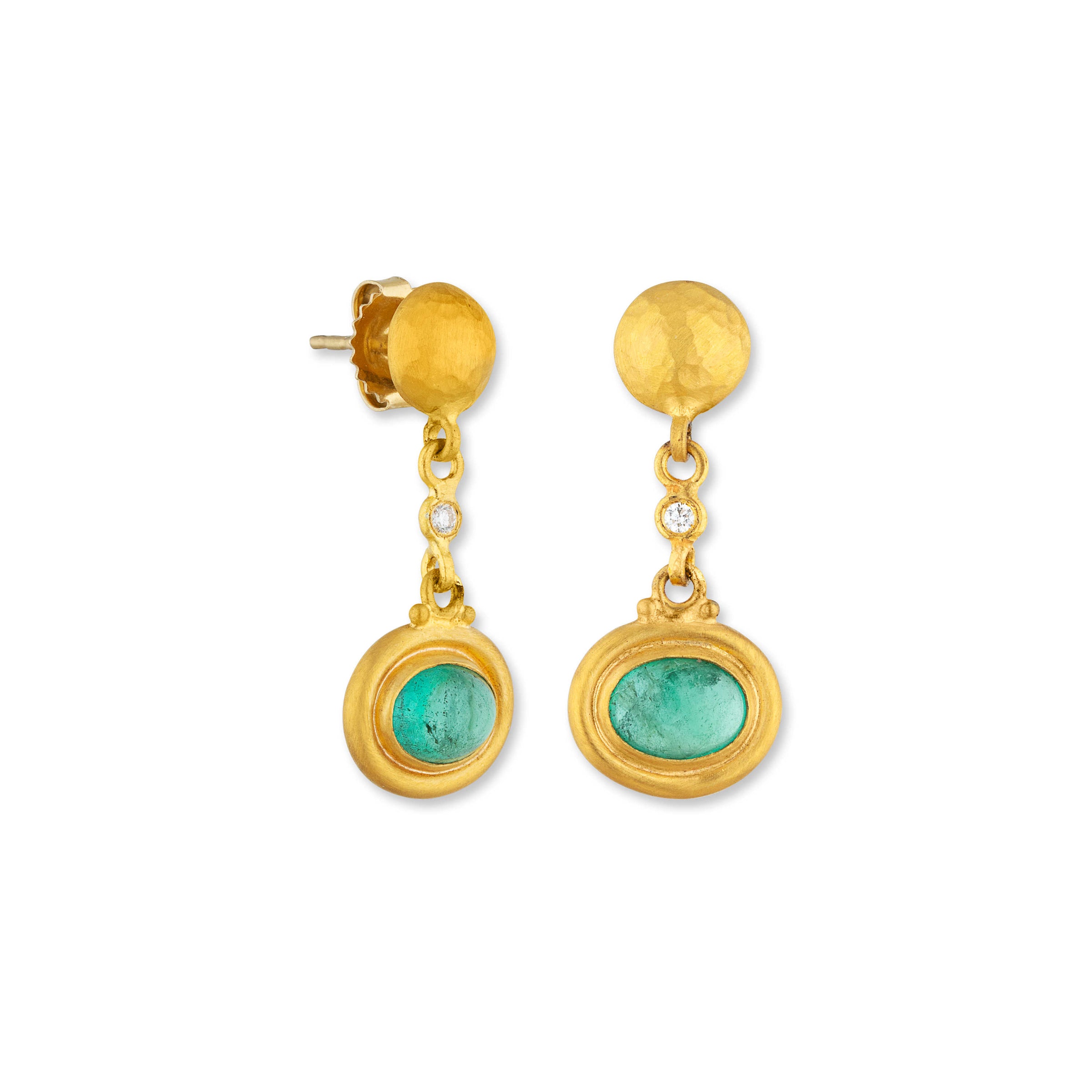Lika Behar Cabochon Emerald Drop Earrings