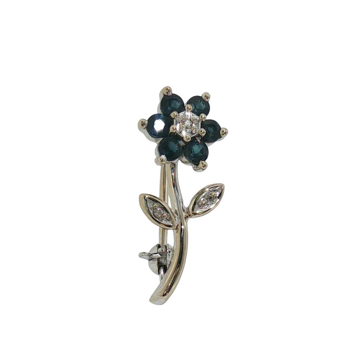 Pre-Owned Samuel Behnam 14K White Gold Flower Pin