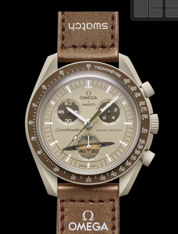 Pre-Owned Omega x Swatch Mission to Saturn Sandy and Beige Tone Watch - NAGI