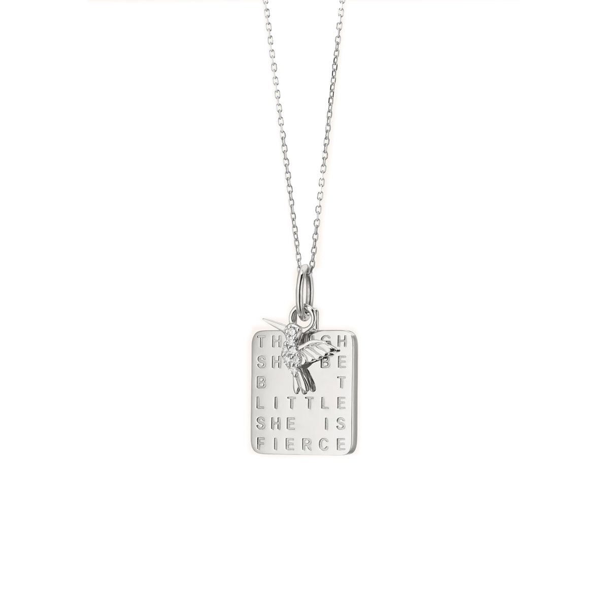 "She is Fierce" Sterling Silver Necklace with Sapphire img3