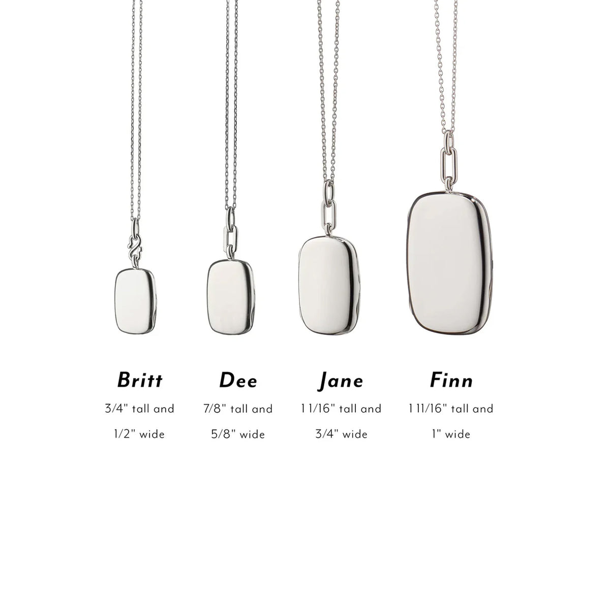 Slim "Britt" Sterling Silver Locket Necklace img3